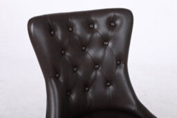 Modernique A Pair Of Leather Aire Dining Chairs With Golden Legs, Studs & Knocker In Brown - thumbnail 7