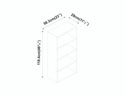Urbn-Living Urbnliving Height 118Cm 4 Tier Wooden Bookcase Cupboard With Doors Storage Shelving Display Colour White Door Oak Cabinet Unit - thumbnail 5