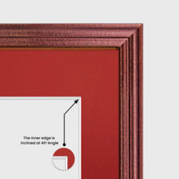 AK Frames 12X12 Rose Wood Classic Multi Photo Frame With Crimson Mount - Holds 4 Apertures (4X) 6X4 Photos - thumbnail 7