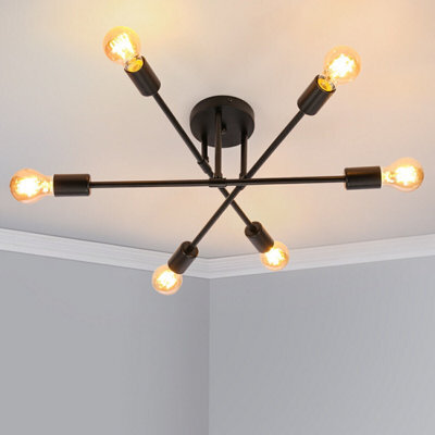 Heads Modern Light Chandelier Sputnik Ceiling 6 Lights Pendant Vintage Led - image 1