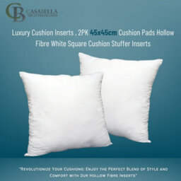 Casabella Luxury Cushion Inserts 45X45Cm Pack Of  4, Cushion Pads Hollowfibre White Square Cushion Insert, Sofa Cushions Inners - thumbnail 2