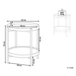 Wyld And Coco Viennese Braid Side Table Black 50Cm Round Tempered Glass Top - thumbnail 4