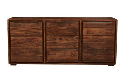 Orsina Two Door Three Drawer Sheesham And Acacia Sideboard, Solid Natural Wood Buffet Cabinet - image 1