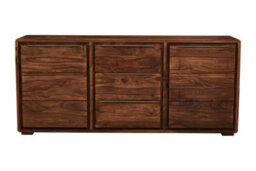 Orsina Two Door Three Drawer Sheesham And Acacia Sideboard, Solid Natural Wood Buffet Cabinet - thumbnail 1