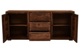 Orsina Two Door Three Drawer Sheesham And Acacia Sideboard, Solid Natural Wood Buffet Cabinet - thumbnail 2