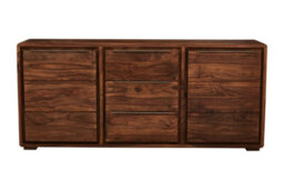 Orsina Two Door Three Drawer Sheesham And Acacia Sideboard, Solid Natural Wood Buffet Cabinet - thumbnail 5