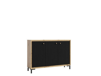 Arte Parii Sideboard Cabinet In Black - W1300mm H920mm D370mm, Modern And Elegant - image 1