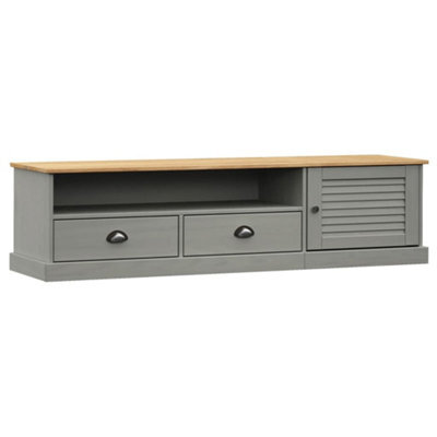 Berkfield Durable Tv Cabinet Vigo Grey 156X40X40 Cm Solid Wood Pine - image 1