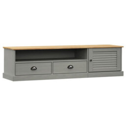 Berkfield Durable Tv Cabinet Vigo Grey 156X40X40 Cm Solid Wood Pine - thumbnail 1