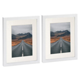 "Nicola Spring Photo Frames With 5"" X 7"" Mount - 8"" X 10"" - White/ivory - Pack Of 2" - thumbnail 1