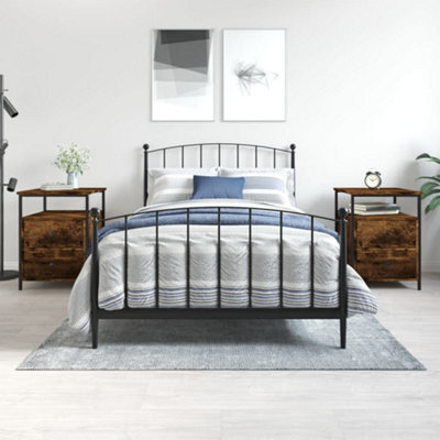 Berkfield Bedside Cabinets 2 Pcs Smoked Oak 44X45X60 Cm Engineered Wood - image 1