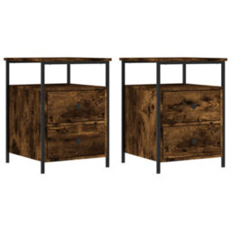 Berkfield Bedside Cabinets 2 Pcs Smoked Oak 44X45X60 Cm Engineered Wood - thumbnail 2