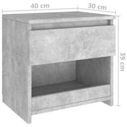 Berkfield Bedside Cabinets 2 Pcs Concrete Grey 40X30X39 Cm Engineered Wood - thumbnail 8