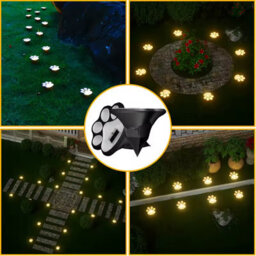 Smart Solar Clear Paw Print Solar-Powered 1Lm Integrated Led Outdoor Stake Light, Pack Of 8 - thumbnail 4
