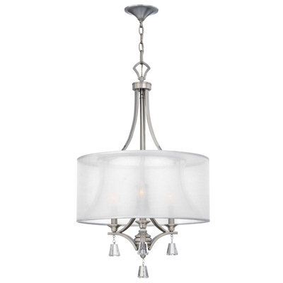 Elegant 3 Bulb Brushed Nickel Chandelier Pendant Light For Modern Interiors - image 1