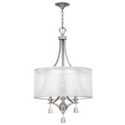 Elegant 3 Bulb Brushed Nickel Chandelier Pendant Light For Modern Interiors - thumbnail 1