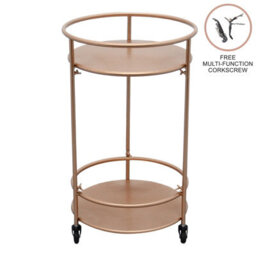 MonsterShop Rose Gold Drinks Trolley Bar Cart - Small - thumbnail 2