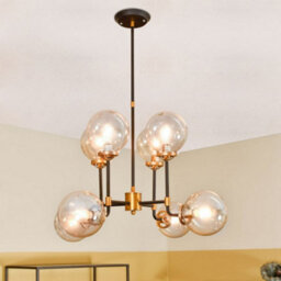 Buttercup Farm Mercer Bubble Chandelier - E14 25W - Iron/glass - L75 X W75 X H100 Cm - Black/brass/clear - thumbnail 4