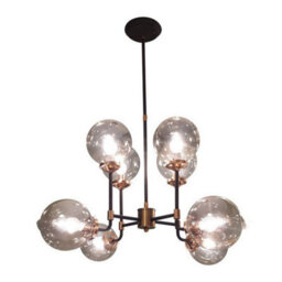 Buttercup Farm Mercer Bubble Chandelier - E14 25W - Iron/glass - L75 X W75 X H100 Cm - Black/brass/clear - thumbnail 2
