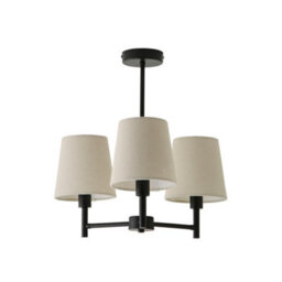 Valuelights Kincaid 3 Arm Matte Black Chandelier Ceiling Light With Tapered Shades - thumbnail 2