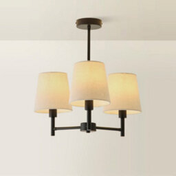 Valuelights Kincaid 3 Arm Matte Black Chandelier Ceiling Light With Tapered Shades - thumbnail 6