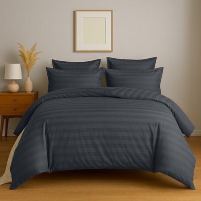 Aspire Homeware Charcoal Duvet Cover Set, Reversible Modern Bedding Set, Double (L)200Cm X (W)200Cm - image 1