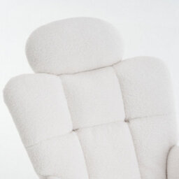 Abrihome Soft Teddy Fabric Tufted Upholstered Rocking Chair Padded Seat With Headrest For Living Room Bedroom,ivory White - thumbnail 6