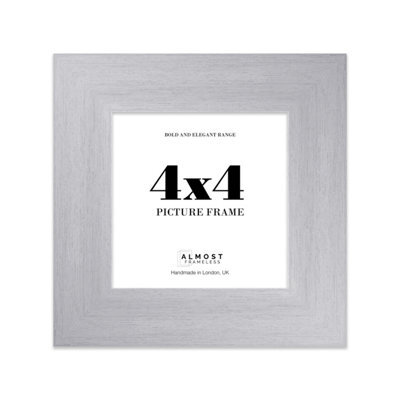"18X18"" Silver Picture Frame - 18X18"" Square Frame With 15X15"" Mount For 18X18""/15X15"" Pictures Moderrn Style Thin Edge, 1 Pack" - image 1