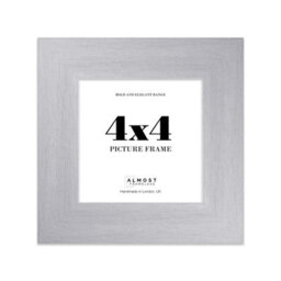 "18X18"" Silver Picture Frame - 18X18"" Square Frame With 15X15"" Mount For 18X18""/15X15"" Pictures Moderrn Style Thin Edge, 1 Pack" - thumbnail 1