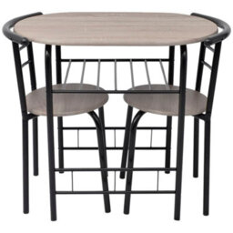 Vidaxl Breakfast Bar Set Mdf Black - thumbnail 3