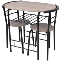 Vidaxl Breakfast Bar Set Mdf Black