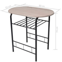 Vidaxl Breakfast Bar Set Mdf Black - thumbnail 8