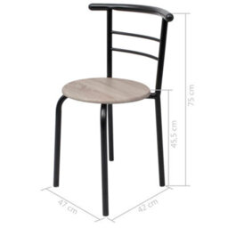 Vidaxl Breakfast Bar Set Mdf Black - thumbnail 9