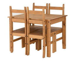 Seconique Corona Dining Set With 4 Chairs Distressed Waxed Pine - thumbnail 4
