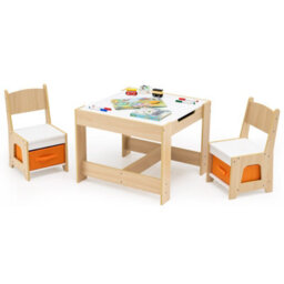 Gainoom Kids Table And Chairs Set Wooden Activity Table Toddler Desk And Chair Set - thumbnail 9