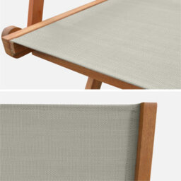 Sweeek - Pair Of Foldable Wooden Garden Chairs Almeria Taupe Grey 54X58.7X89 Cm - thumbnail 2