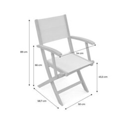 Sweeek - Pair Of Foldable Wooden Garden Chairs Almeria Taupe Grey 54X58.7X89 Cm - thumbnail 7
