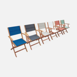 Sweeek - Pair Of Foldable Wooden Garden Chairs Almeria Taupe Grey 54X58.7X89 Cm - thumbnail 4