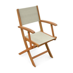 Sweeek - Pair Of Foldable Wooden Garden Chairs Almeria Taupe Grey 54X58.7X89 Cm - thumbnail 9