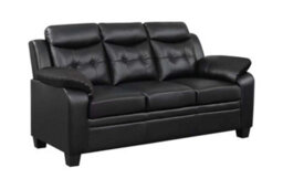 SquareBoxx Aura 3+2 Modern Leather Sofa Set - Black - thumbnail 2