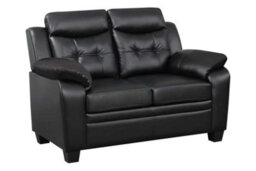 SquareBoxx Aura 3+2 Modern Leather Sofa Set - Black - thumbnail 3