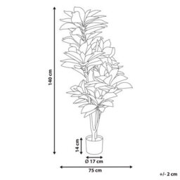 Wyld And Coco 140Cm Croton Faux Plant In Cement Pot - Lifelike Green And Black Leaves, Indoor Floor Decor - thumbnail 4