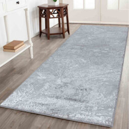 Smart Living Modern Soft Carved Area Rug, Living Room Carpet, Kitchen Floor, Bedroom Soft Rugs 80Cmx150Cm - Serenity (268 Grey) - thumbnail 2