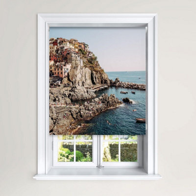 Lister Cartwright Riomaggiore Italy Sea Blackout Roller Blinds Windows Blind (120 Cm Width X 140 Cm Drop) - image 1