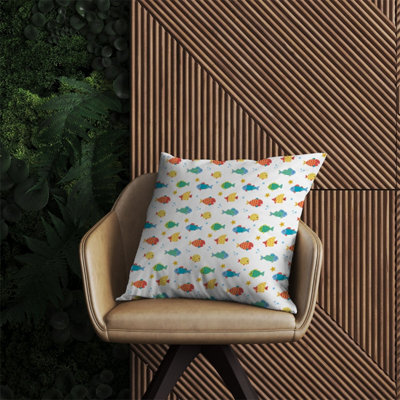 Warren Reed Designer Swimming Fish Outdoor Cushion 60Cm X 60Cm