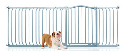 Bettacare Curved Top Dog Gate, 198Cm - 207Cm, Matt Grey, Pressure Fit Pet Gate For Dog And Puppy, Pet And Dog Barrier - image 1