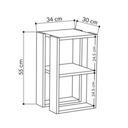 Decortie Lonie Modern Slim Bedside Table Nightstand 34Cm Bedroom Oak H 55Cm - thumbnail 3