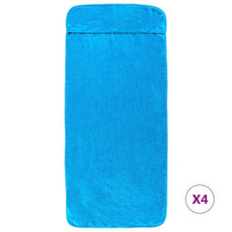 Berkfield Beach Towels 4 Pcs Turquoise 60X135 Cm Fabric 400 Gsm - thumbnail 3