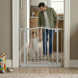 Safetots Curved Top Safety Gate, 171Cm - 180Cm, Matt Grey, Pressure Fit Stair Gate - thumbnail 6