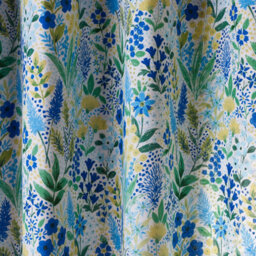 "Catherine Lansfield Tilly Floral Blue 66X90"" Curtain Pair Fully Lined Ready Made" - thumbnail 4